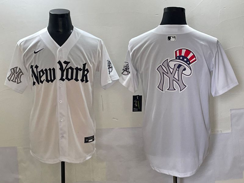 Men 2025 New York Yankees Blank White Five generations Joint Name Nike MLB Jersey style 73->new york yankees->MLB Jersey